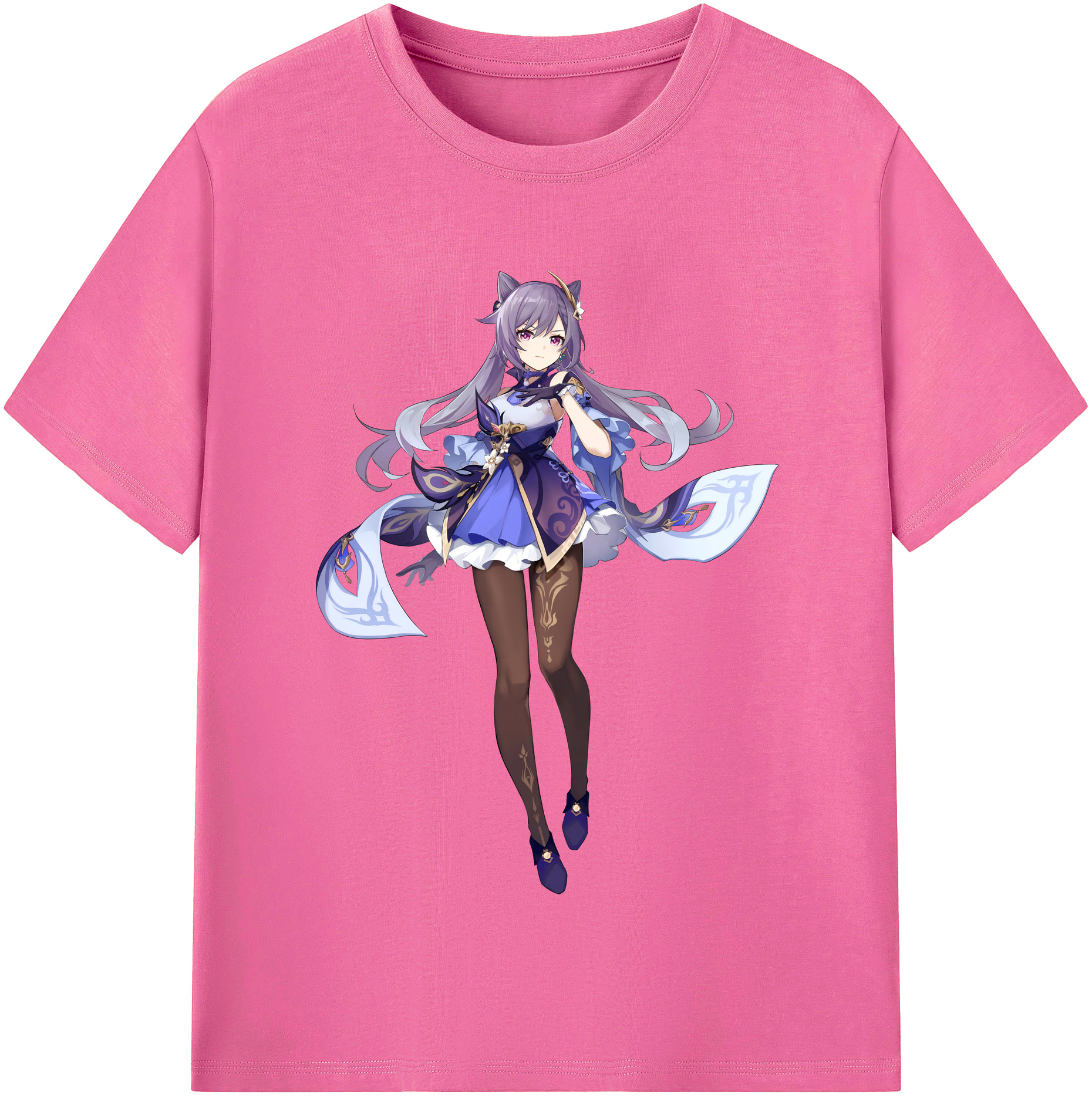 げんし神 刻晴 こくせい genshin Kokusei レディースカジュアルプリントTシャツ（綿100％）